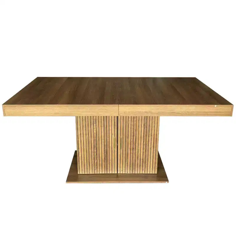 GDFStudio Elisa Farmhouse Extendable Dining Table with Storage Base
