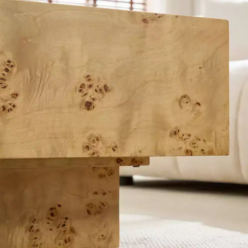 GDFStudio Sabrina 43W Rectangle Pedestal Wood Coffee Table