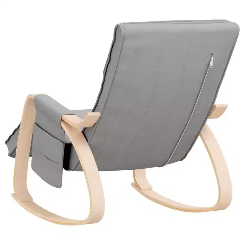 CLIHOME Modern Rocking Chair,Wood Frame with Breathable Fabric Upholstery,Glider Rocker with Pillow for Living Room, Bedroom