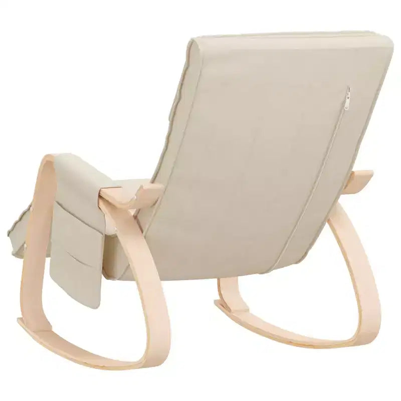 CLIHOME Modern Rocking Chair,Wood Frame with Breathable Fabric Upholstery,Glider Rocker with Pillow for Living Room, Bedroom