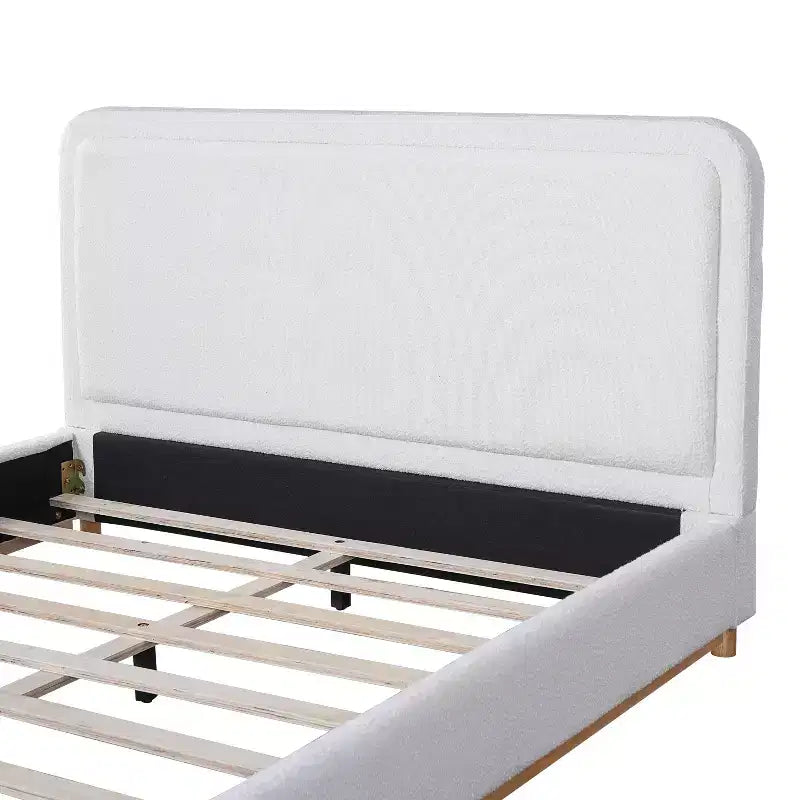 Christopher Knight Home Beau Modern Boucle Upholstered Platform Bed with Curved Headboard