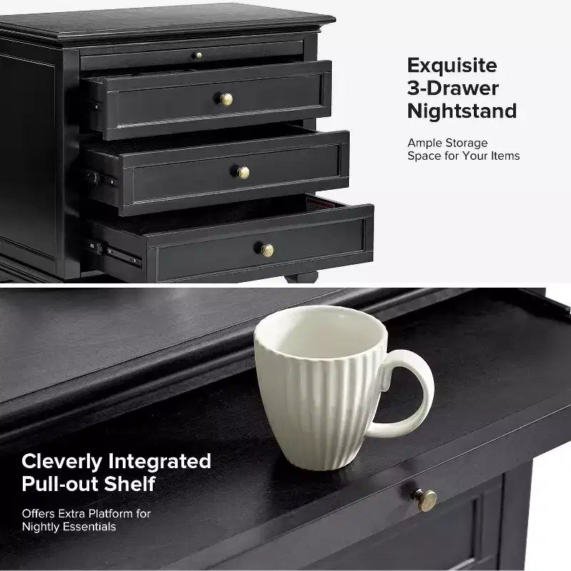 Giorgio 3 - Drawer end table with Built-In Outlets|HULALA HOME