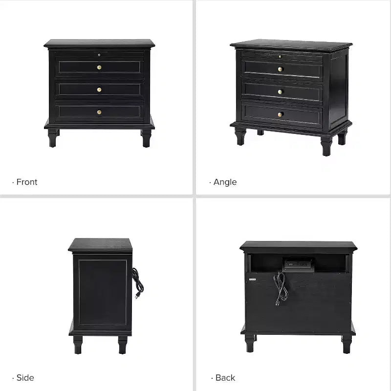 Giorgio 3 - Drawer end table with Built-In Outlets|HULALA HOME