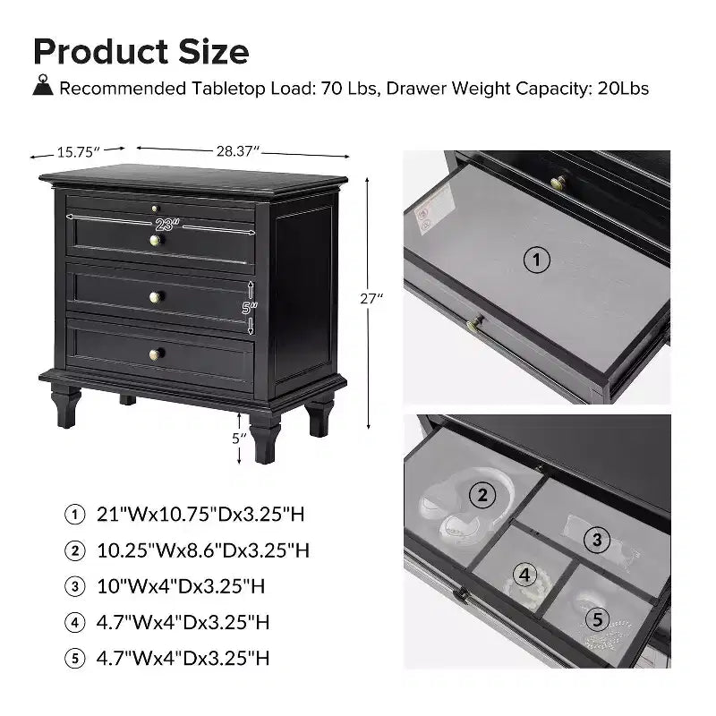 Giorgio 3 - Drawer end table with Built-In Outlets|HULALA HOME