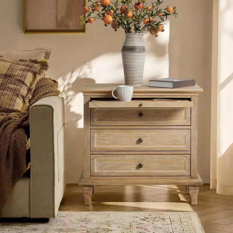 Giorgio 3 - Drawer end table with Built-In Outlets|HULALA HOME