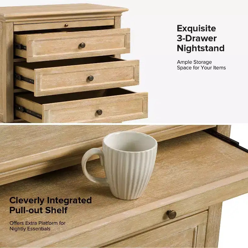 Giorgio 3 - Drawer end table with Built-In Outlets|HULALA HOME