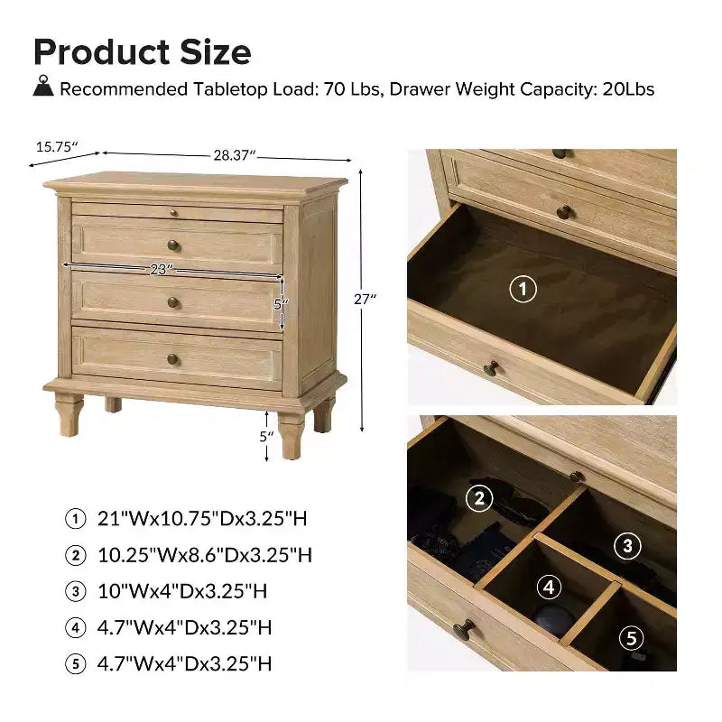 Giorgio 3 - Drawer end table with Built-In Outlets|HULALA HOME