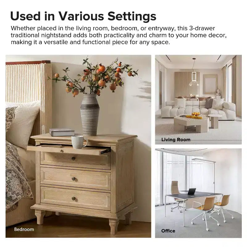 Giorgio 3 - Drawer end table with Built-In Outlets|HULALA HOME