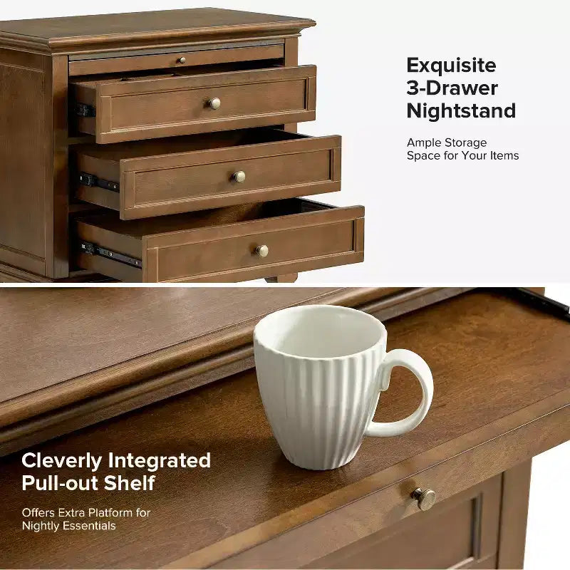 Giorgio 3 - Drawer end table with Built-In Outlets|HULALA HOME