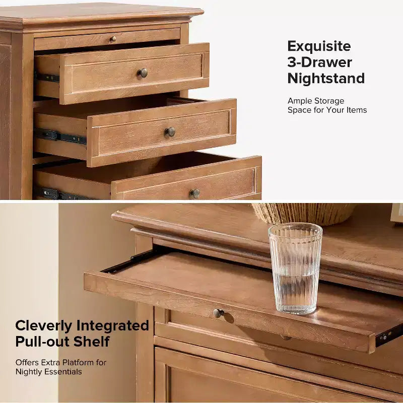 Giorgio 3 - Drawer end table with Built-In Outlets|HULALA HOME