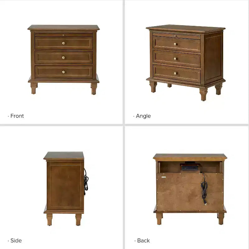 Giorgio 3 - Drawer end table with Built-In Outlets|HULALA HOME