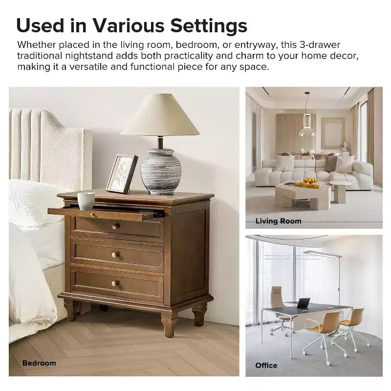 Giorgio 3 - Drawer end table with Built-In Outlets|HULALA HOME