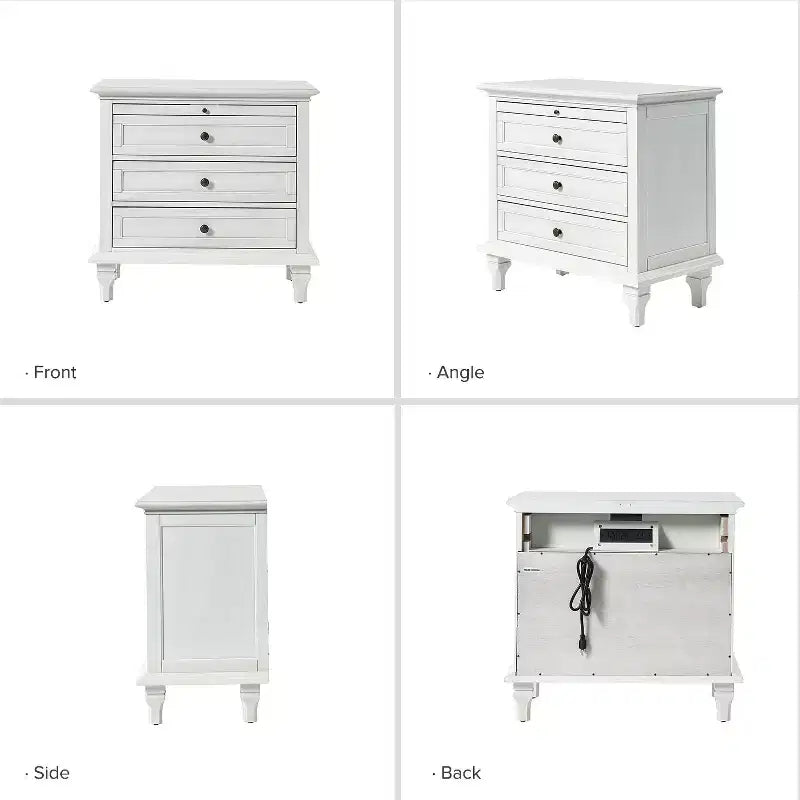 Giorgio 3 - Drawer end table with Built-In Outlets|HULALA HOME