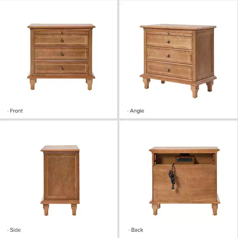 Giorgio 3 - Drawer end table with Built-In Outlets|HULALA HOME