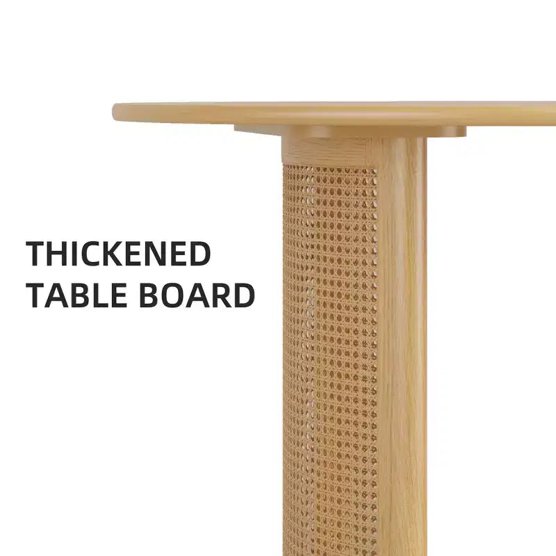 67 Dining Table with Rattan Base suit Kitchen Dining Room for 6 People