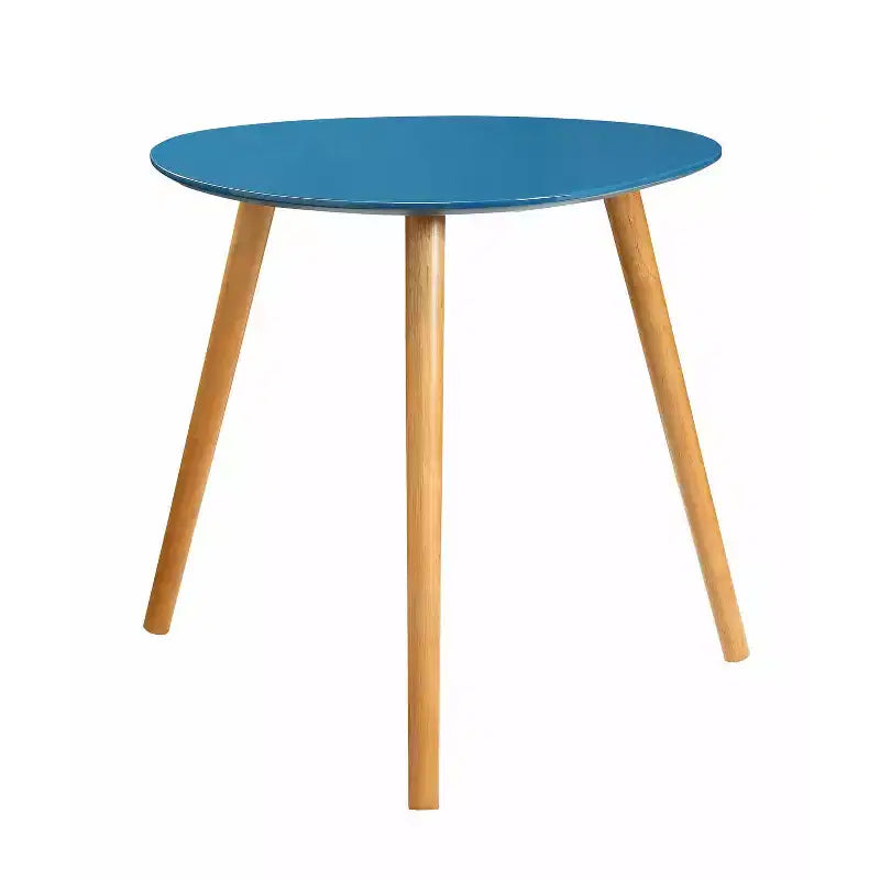 HomeStock Belmont End Table with Smooth White Piano Finish and Solid Wood Accents, Easy to Assemble Contemporary Side Table for Living Room
