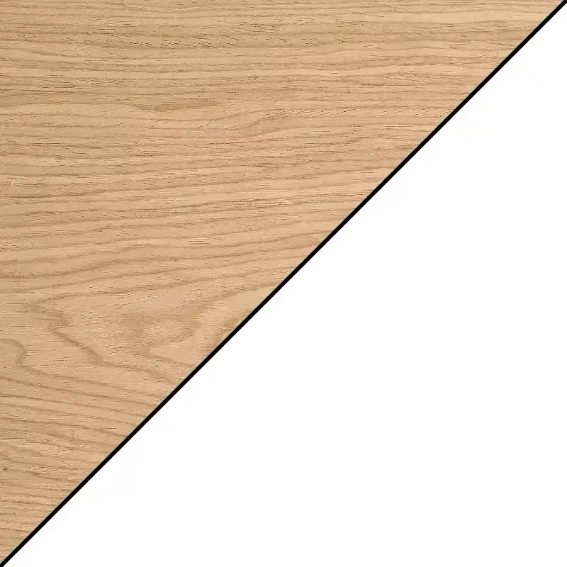 HomeStock Belmont Light Oak C Shaped End Table with Woodgrain Veneer Finish, Slide Under Sofa or Bed, Modern Accent Side Table with Metal Base