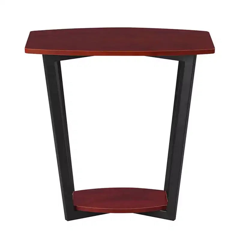 HomeStock Belmont Minimalist End Table with Tempered Glass Sides, Sleek Top Surface and Open Lower Shelf for Magazines or Books