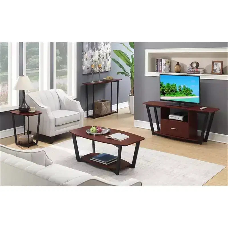 HomeStock Belmont Minimalist End Table with Tempered Glass Sides, Sleek Top Surface and Open Lower Shelf for Magazines or Books