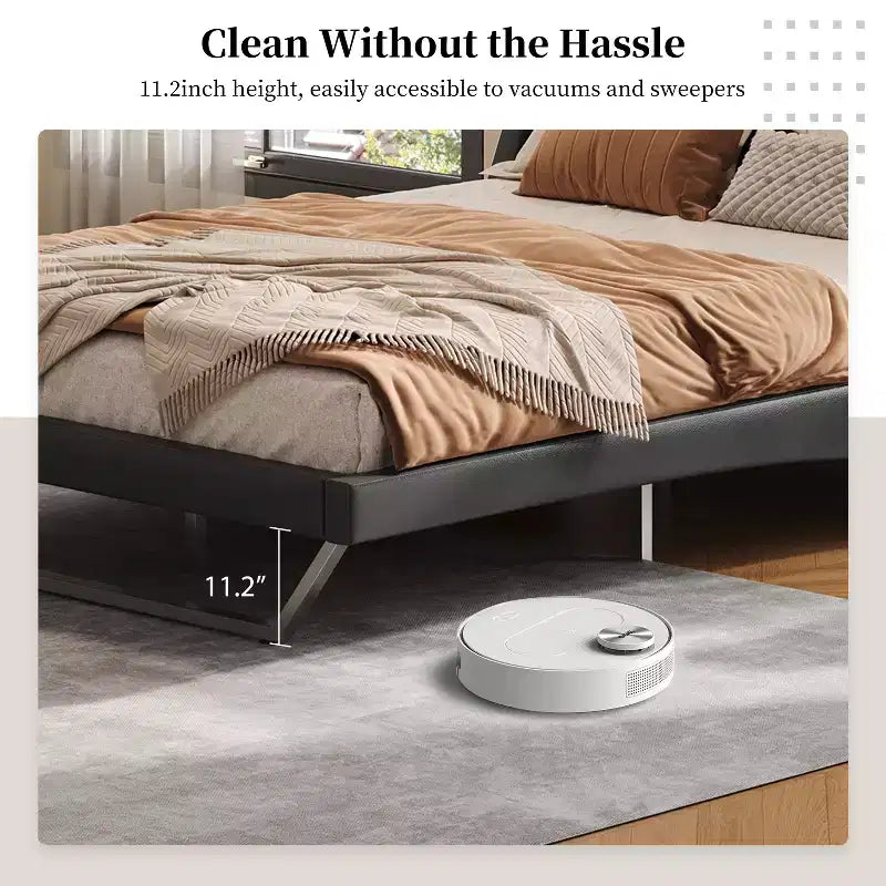 Christopher Knight Home Adrian Modern PU Leather Upholstered Platform Bed Frame with Wave Curve Design