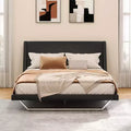 Christopher Knight Home Adrian Modern PU Leather Upholstered Platform Bed Frame with Wave Curve Design
