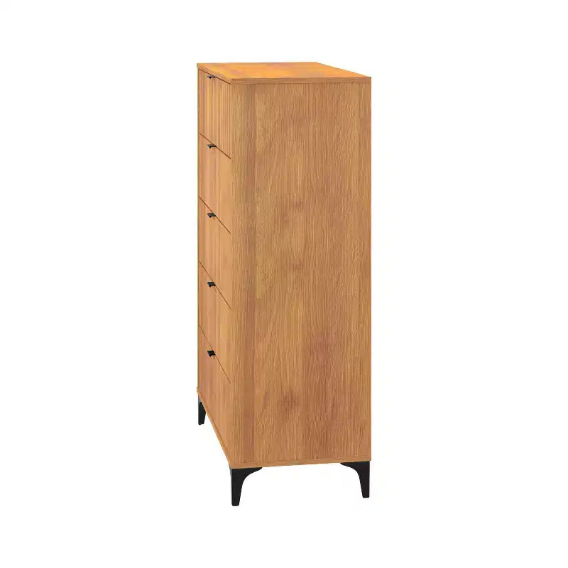 Galano Zaffy 5 Drawer Chest (Interlock) - Amber Walnut