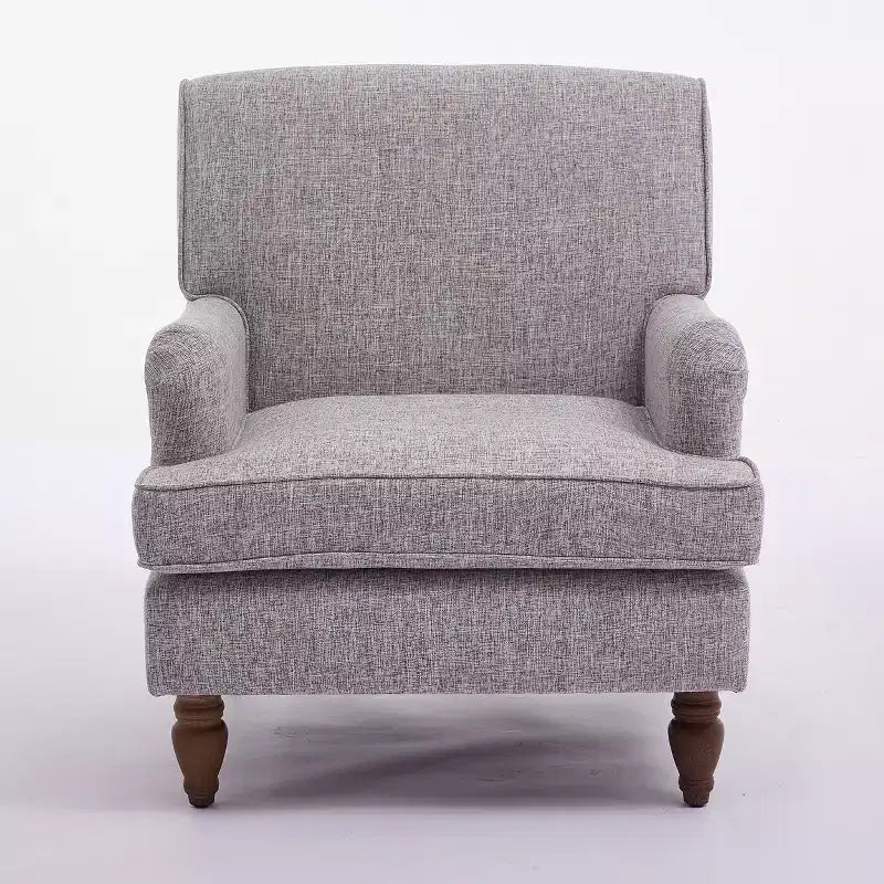 GDFStudio Sidney Accent Armchair with Upholstered Linen Fabric and Solid Wood Legs