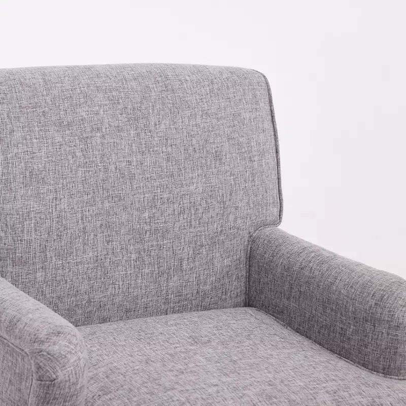 GDFStudio Sidney Accent Armchair with Upholstered Linen Fabric and Solid Wood Legs