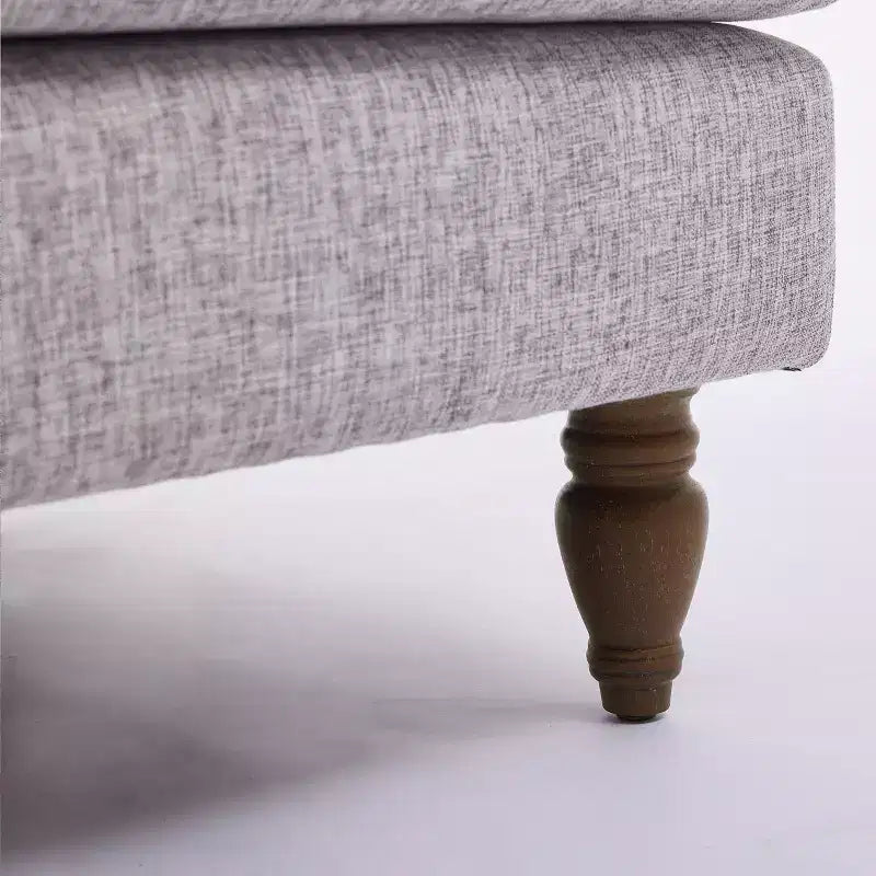 GDFStudio Sidney Accent Armchair with Upholstered Linen Fabric and Solid Wood Legs