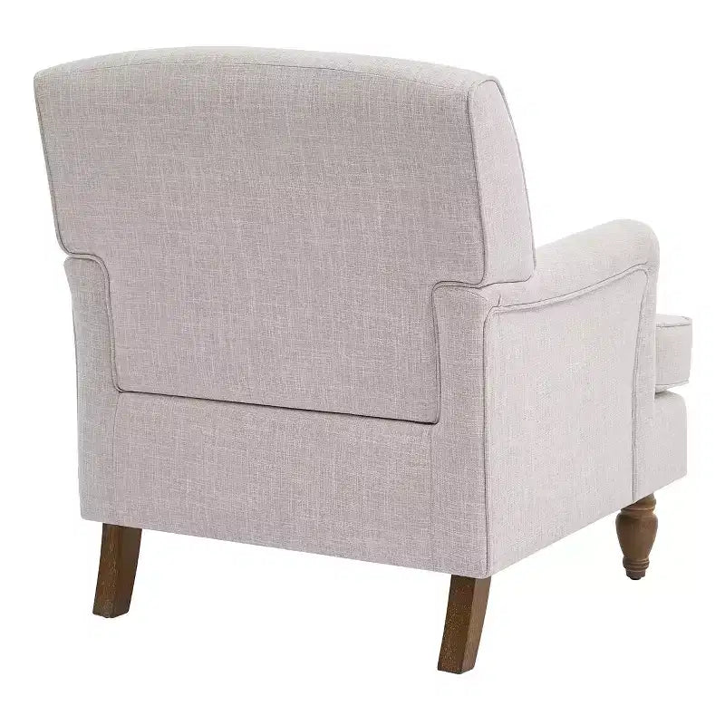 GDFStudio Sidney Accent Armchair with Upholstered Linen Fabric and Solid Wood Legs