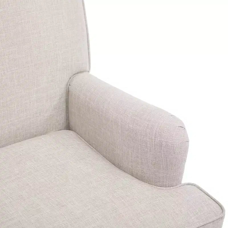 GDFStudio Sidney Accent Armchair with Upholstered Linen Fabric and Solid Wood Legs