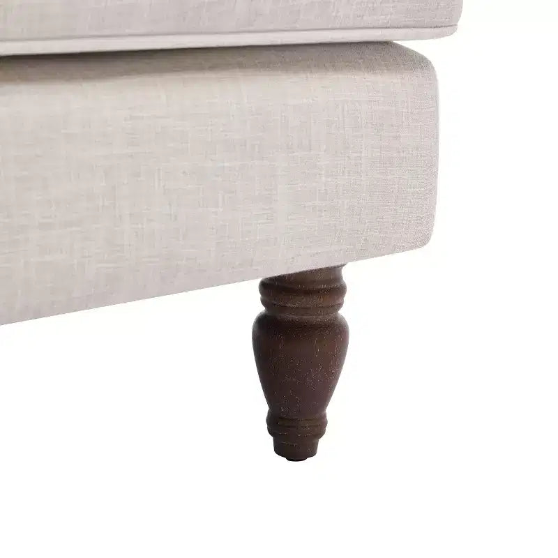 GDFStudio Sidney Accent Armchair with Upholstered Linen Fabric and Solid Wood Legs