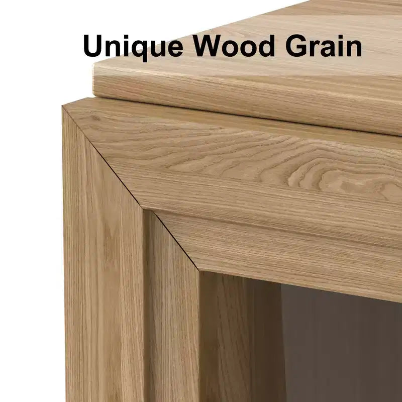Solid Wood Modern Kitchen Pantry Sideboard with Glass DoorsVersatile Buffet Cabinet