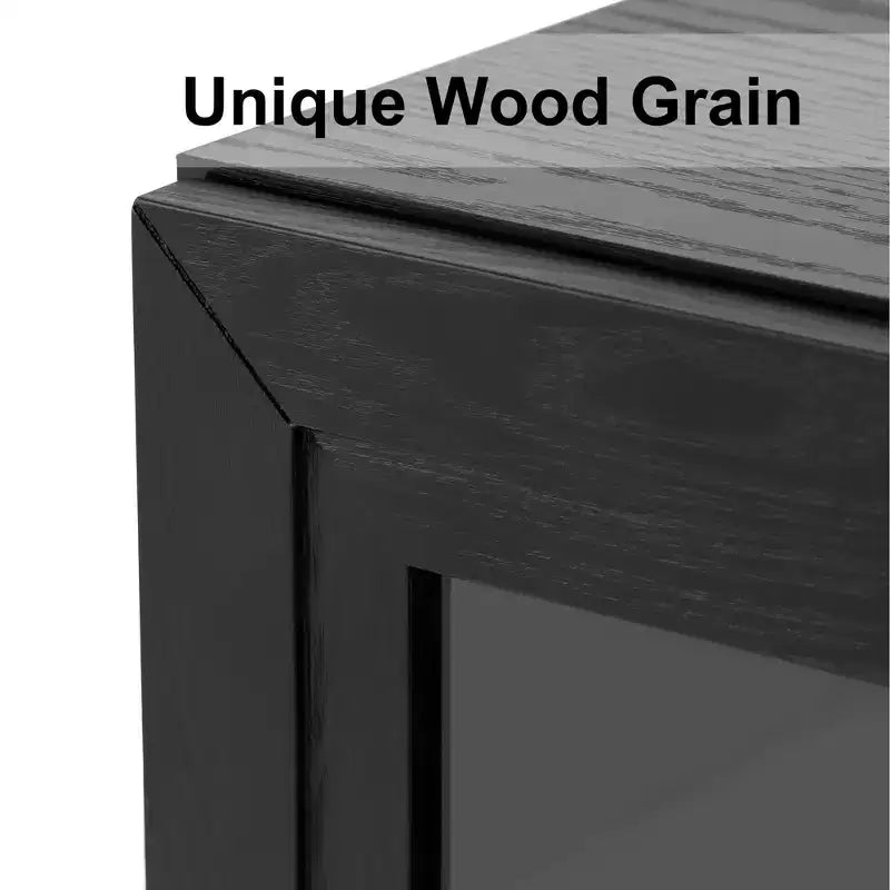 Solid Wood Modern Kitchen Pantry Sideboard with Glass DoorsVersatile Buffet Cabinet