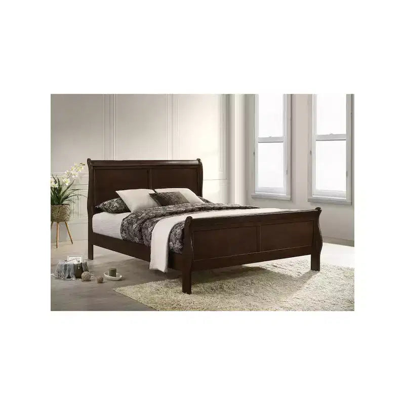 Coaster,Louis Philippe Wood Eastern King Sleigh Bed Cappuccino