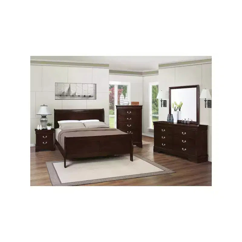 Coaster,Louis Philippe Wood Eastern King Sleigh Bed Cappuccino