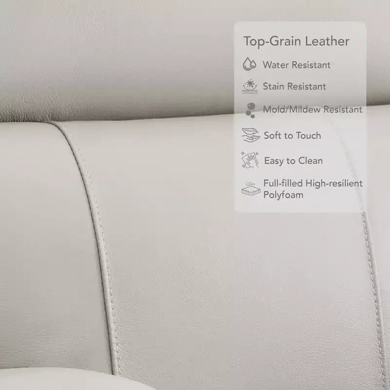 Spruce & Spring Genuine Leather Zero Gravity Power Recliner Chair with Charging Ports