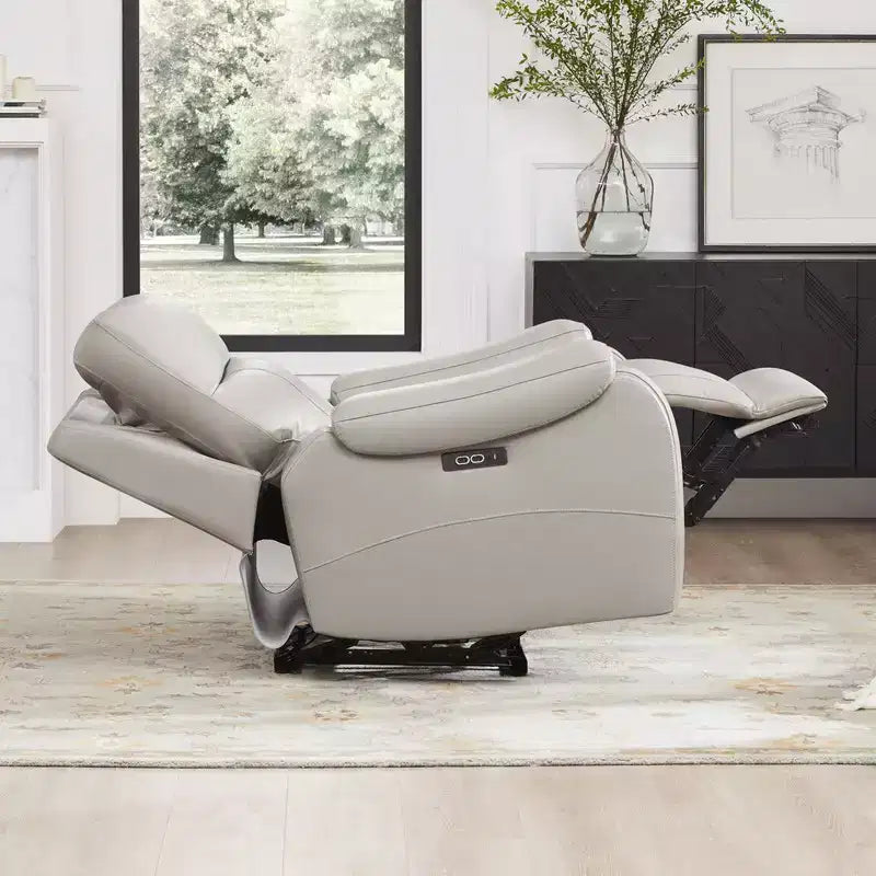 Spruce & Spring Genuine Leather Zero Gravity Power Recliner Chair with Charging Ports