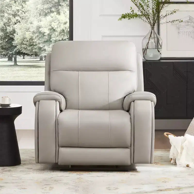 Spruce & Spring Genuine Leather Zero Gravity Power Recliner Chair with Charging Ports