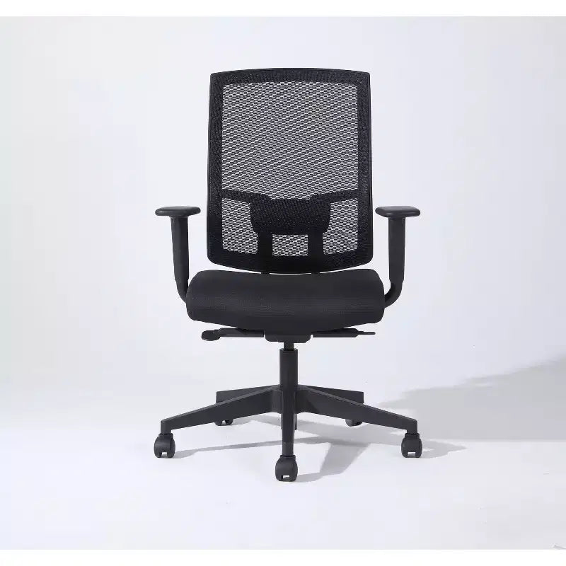 Okak Modern Mesh Ergonomic Office Chair with Adjustable Height, Swivel Chair with Metal Base, Criss Cross Chair for Study, Reading Room, Black