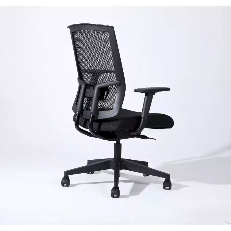 Okak Modern Mesh Ergonomic Office Chair with Adjustable Height, Swivel Chair with Metal Base, Criss Cross Chair for Study, Reading Room, Black
