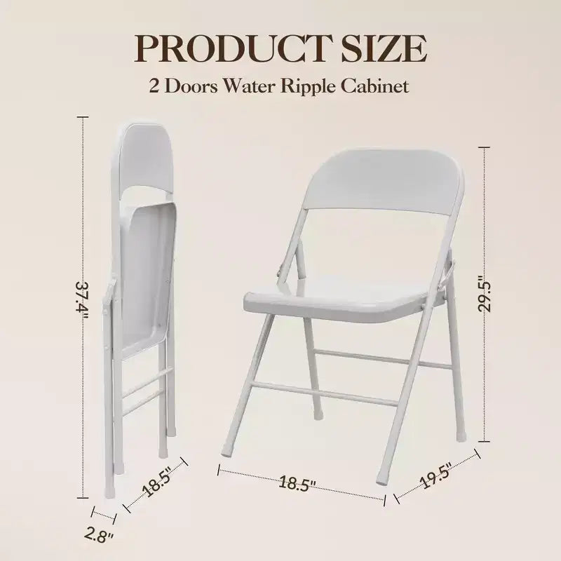 Folding Chairs 2 Pack - All-steel folding chairs with metal frame, 350 lbs weight capacity, portable, suitable for dining rooms, living rooms, etc.