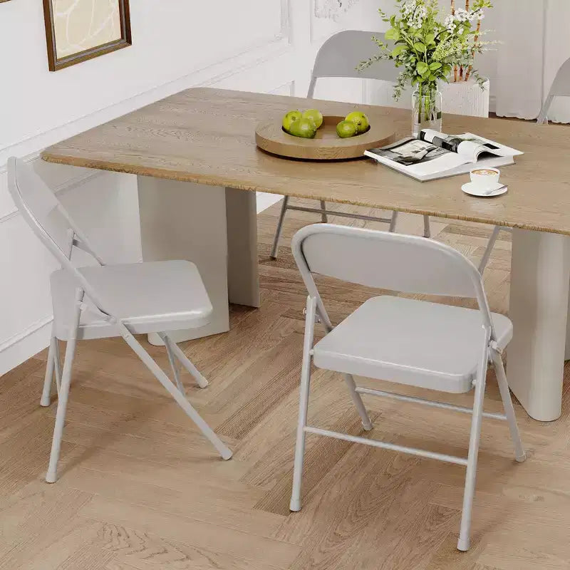 Folding Chairs 2 Pack - All-steel folding chairs with metal frame, 350 lbs weight capacity, portable, suitable for dining rooms, living rooms, etc.
