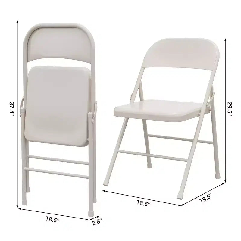 Folding Chairs 2 Pack - All-steel folding chairs with metal frame, 350 lbs weight capacity, portable, suitable for dining rooms, living rooms, etc.