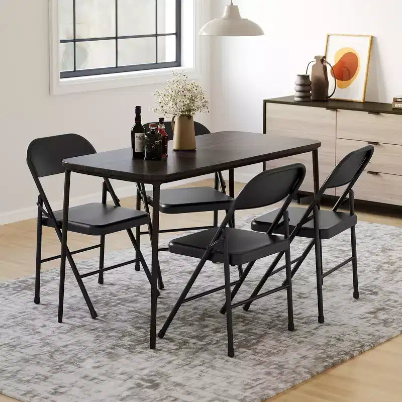 Folding Chairs 2 Pack - All-steel folding chairs with metal frame, 350 lbs weight capacity, portable, suitable for dining rooms, living rooms, etc.