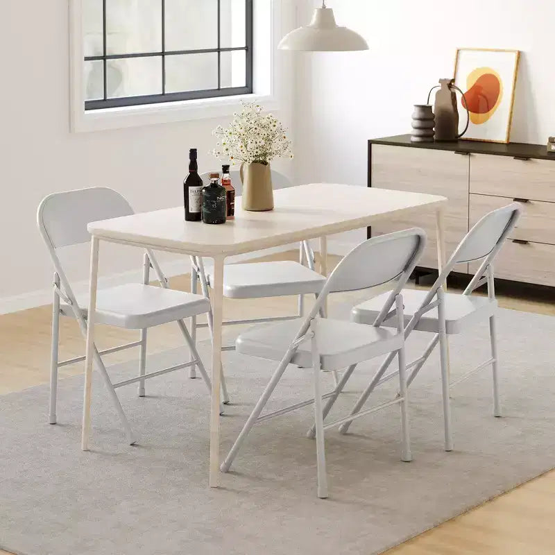 Folding Chairs 2 Pack - All-steel folding chairs with metal frame, 350 lbs weight capacity, portable, suitable for dining rooms, living rooms, etc.