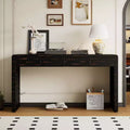 Okak 55IN Farmhouse Console Table with Safety Curved Corner, Entry Table with 2 Drawers, Accent Table for Hallway, Living Room