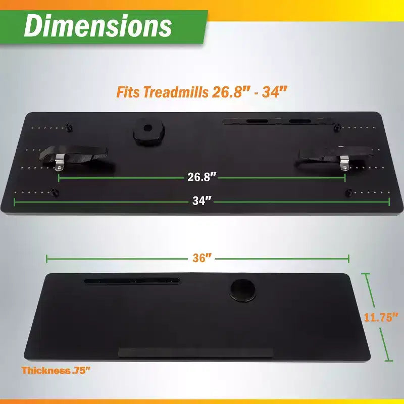 Wakeman Universal Treadmill Desk Attachment, Black