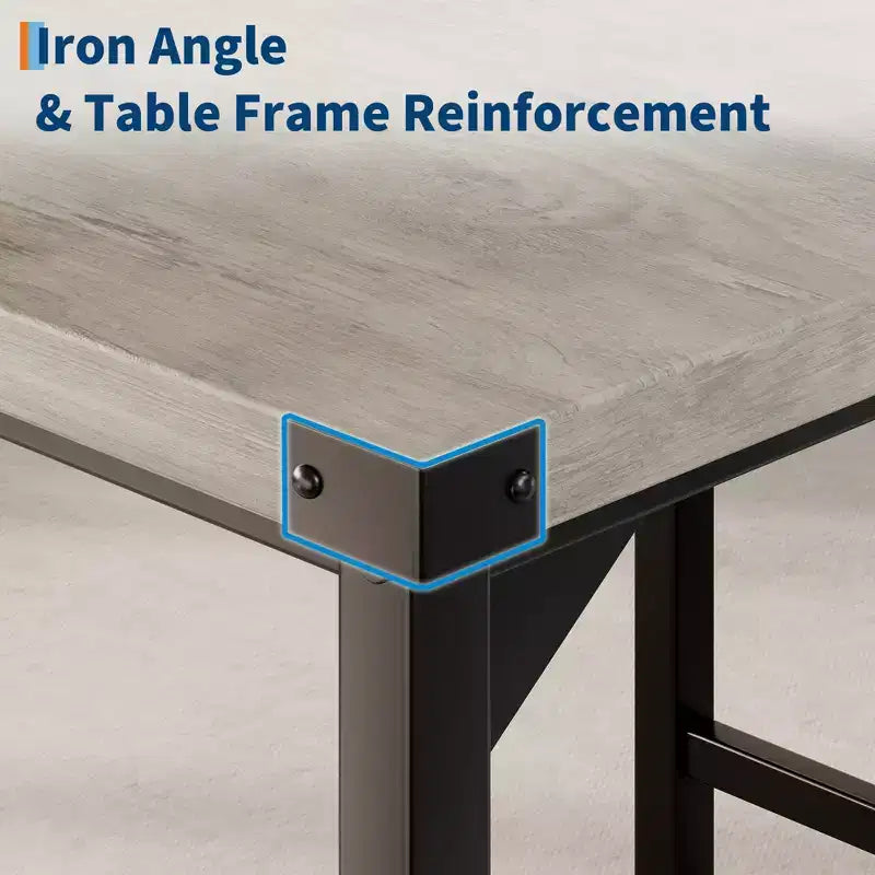 COZONY Counter Height Dining Table Set for 2 with 2 Upholstered Stools, Footrest & Backrest for Small Spaces