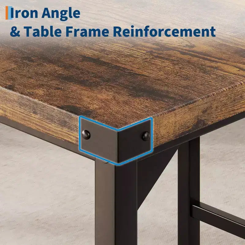 COZONY Counter Height Dining Table Set for 2 with 2 Upholstered Stools, Footrest & Backrest for Small Spaces